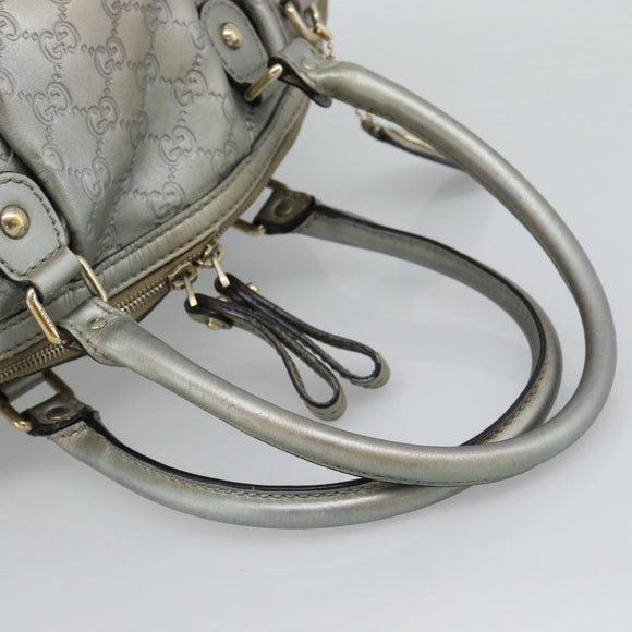 GUCCI GG Canvas Guccissima Bag Leather 2way Silver Gold 223974 Auth bs36514