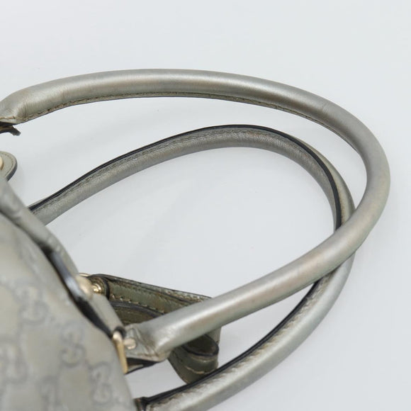 GUCCI GG Canvas Guccissima Bag Leather 2way Silver Gold 223974 Auth bs36514