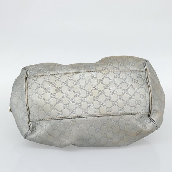 GUCCI GG Canvas Guccissima Bag Leather 2way Silver Gold 223974 Auth bs36514
