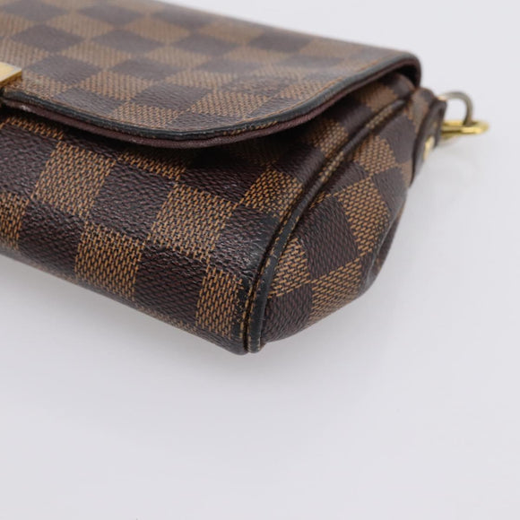 LOUIS VUITTON Damier Ebene Favorit PM Shoulder Bag N41276 LV Auth bs36519