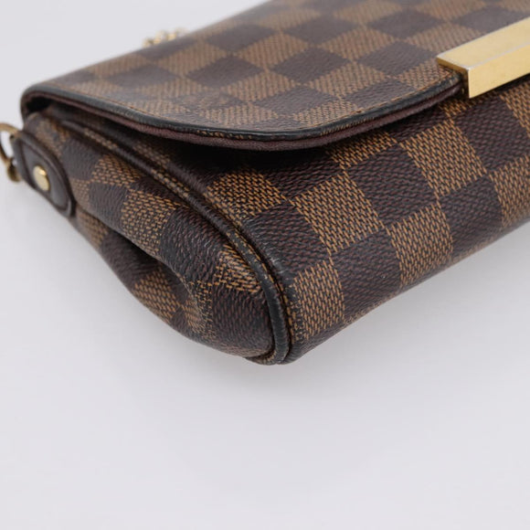 LOUIS VUITTON Damier Ebene Favorit PM Shoulder Bag N41276 LV Auth bs36519