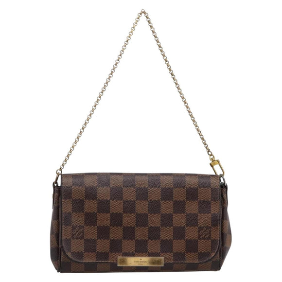 LOUIS VUITTON Damier Ebene Favorit PM Shoulder Bag N41276 LV Auth bs36519
