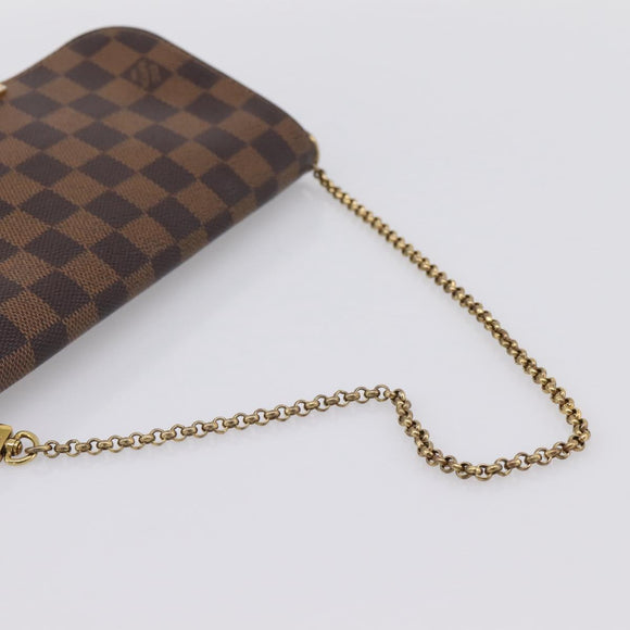 LOUIS VUITTON Damier Ebene Favorit PM Shoulder Bag N41276 LV Auth bs36519