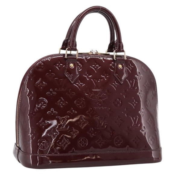 LOUIS VUITTON Monogram Vernis Alma PM Hand Bag Rouge Favist M91691 Auth bs36520