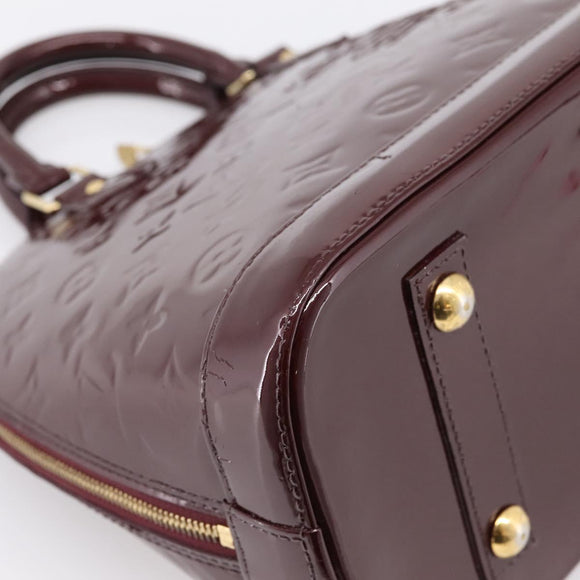 LOUIS VUITTON Monogram Vernis Alma PM Hand Bag Rouge Favist M91691 Auth bs36520