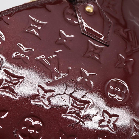 LOUIS VUITTON Monogram Vernis Alma PM Hand Bag Rouge Favist M91691 Auth bs36520