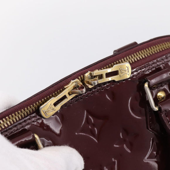 LOUIS VUITTON Monogram Vernis Alma PM Hand Bag Rouge Favist M91691 Auth bs36520