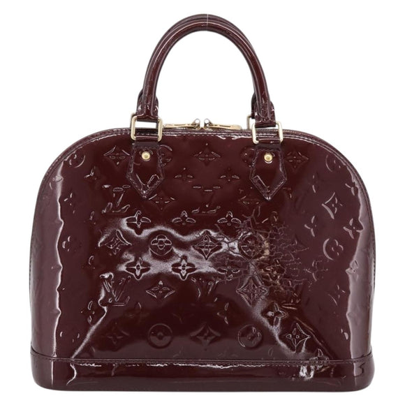 LOUIS VUITTON Monogram Vernis Alma PM Hand Bag Rouge Favist M91691 Auth bs36520