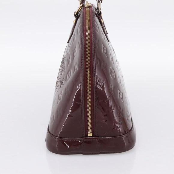 LOUIS VUITTON Monogram Vernis Alma PM Hand Bag Rouge Favist M91691 Auth bs36520
