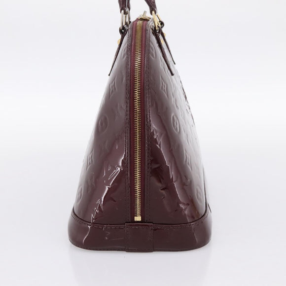LOUIS VUITTON Monogram Vernis Alma PM Hand Bag Rouge Favist M91691 Auth bs36520