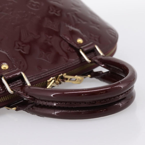 LOUIS VUITTON Monogram Vernis Alma PM Hand Bag Rouge Favist M91691 Auth bs36520