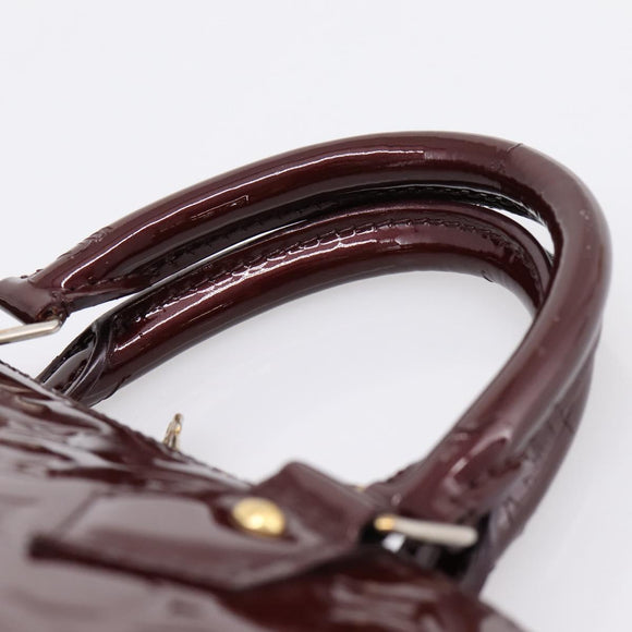 LOUIS VUITTON Monogram Vernis Alma PM Hand Bag Rouge Favist M91691 Auth bs36520