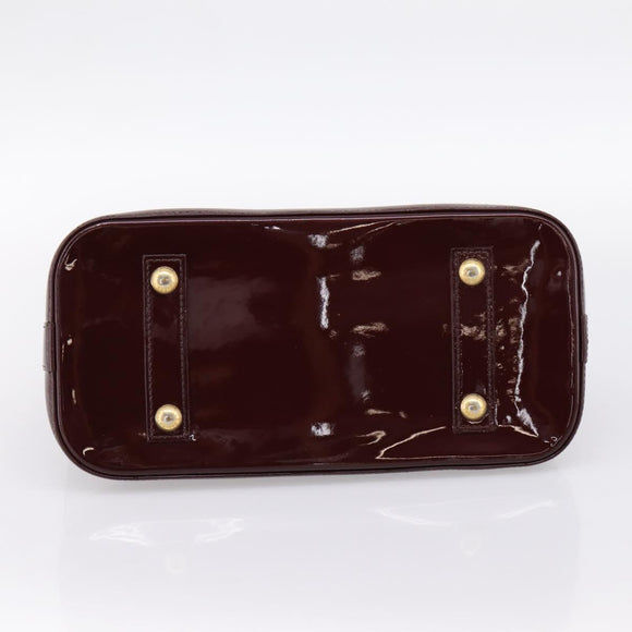 LOUIS VUITTON Monogram Vernis Alma PM Hand Bag Rouge Favist M91691 Auth bs36520