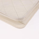 CHANEL Matelasse Chain Shoulder Bag Lamb Skin White Gold CC Auth bs36522-15