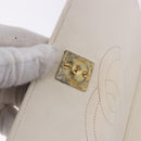 CHANEL Matelasse Chain Shoulder Bag Lamb Skin White Gold CC Auth bs36522-10