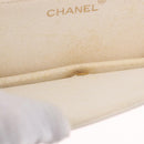 CHANEL Matelasse Chain Shoulder Bag Lamb Skin White Gold CC Auth bs36522-11
