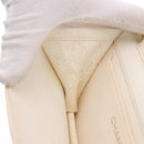 CHANEL Matelasse Chain Shoulder Bag Lamb Skin White Gold CC Auth bs36522-22