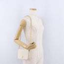 CHANEL Matelasse Chain Shoulder Bag Lamb Skin White Gold CC Auth bs36522-24