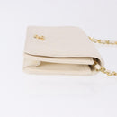 CHANEL Matelasse Chain Shoulder Bag Lamb Skin White Gold CC Auth bs36522-4