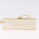CHANEL Matelasse Chain Shoulder Bag Lamb Skin White Gold CC Auth bs36523-5