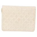 CHANEL Matelasse Chain Shoulder Bag Lamb Skin White Gold CC Auth bs36523-2