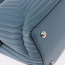 FENDI Dot Com Click Hand Bag Leather Blue Silver Auth bs36524-15