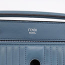 FENDI Dot Com Click Hand Bag Leather Blue Silver Auth bs36524-17