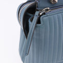 FENDI Dot Com Click Hand Bag Leather Blue Silver Auth bs36524-10