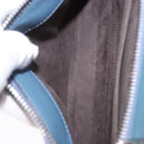 FENDI Dot Com Click Hand Bag Leather Blue Silver Auth bs36524-11