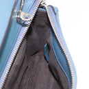 FENDI Dot Com Click Hand Bag Leather Blue Silver Auth bs36524-21