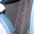 FENDI Dot Com Click Hand Bag Leather Blue Silver Auth bs36524-22