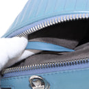 FENDI Dot Com Click Hand Bag Leather Blue Silver Auth bs36524-12
