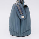 FENDI Dot Com Click Hand Bag Leather Blue Silver Auth bs36524-3
