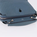 FENDI Dot Com Click Hand Bag Leather Blue Silver Auth bs36524-6