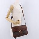 GUCCI GG Canvas Shoulder Bag Brown Gold 001 261 0613 Auth bs36525-26