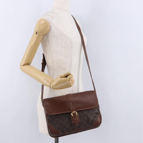 GUCCI GG Canvas Shoulder Bag Brown Gold 001 261 0613 Auth bs36525
