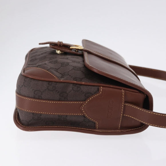 GUCCI GG Canvas Shoulder Bag Brown Gold 001 261 0613 Auth bs36525