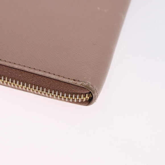 PRADA Long Wallet Safiano Leather Beige Gold Auth bs36526