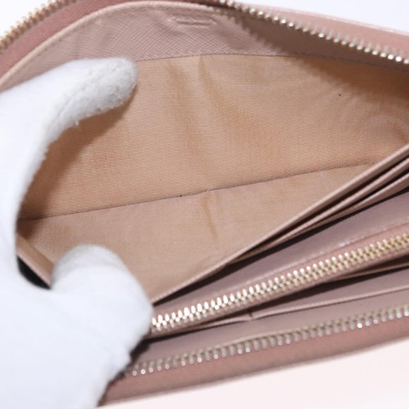 PRADA Long Wallet Safiano Leather Beige Gold Auth bs36526