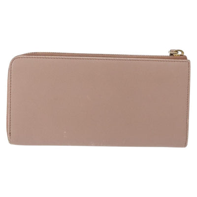 PRADA Long Wallet Safiano Leather Beige Gold Auth bs36526 - 0