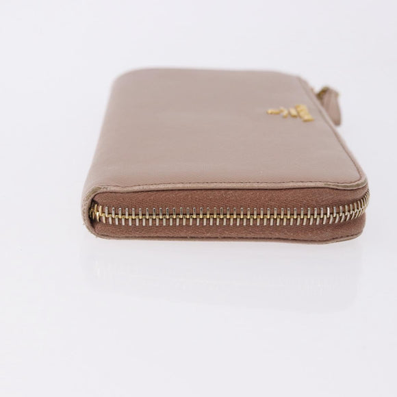 PRADA Long Wallet Safiano Leather Beige Gold Auth bs36526