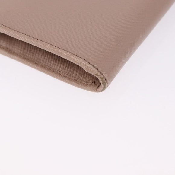 PRADA Long Wallet Safiano Leather Beige Gold Auth bs36526