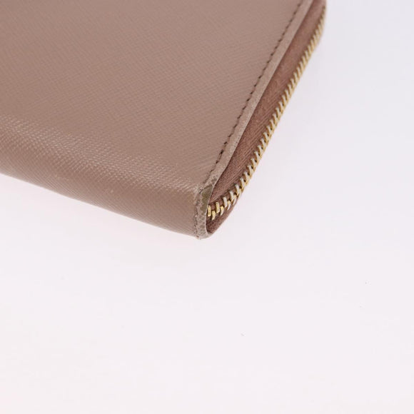PRADA Long Wallet Safiano Leather Beige Gold Auth bs36526