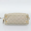 PRADA Chain Shoulder Bag Nylon Beige Gold Auth bs36530-5