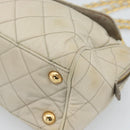 PRADA Chain Shoulder Bag Nylon Beige Gold Auth bs36530-9
