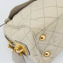 PRADA Chain Shoulder Bag Nylon Beige Gold Auth bs36530-16