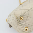 PRADA Chain Shoulder Bag Nylon Beige Gold Auth bs36530-18