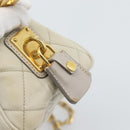 PRADA Chain Shoulder Bag Nylon Beige Gold Auth bs36530-19