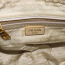 PRADA Chain Shoulder Bag Nylon Beige Gold Auth bs36530-21