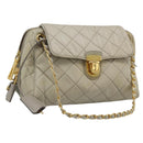 PRADA Chain Shoulder Bag Nylon Beige Gold Auth bs36530-1